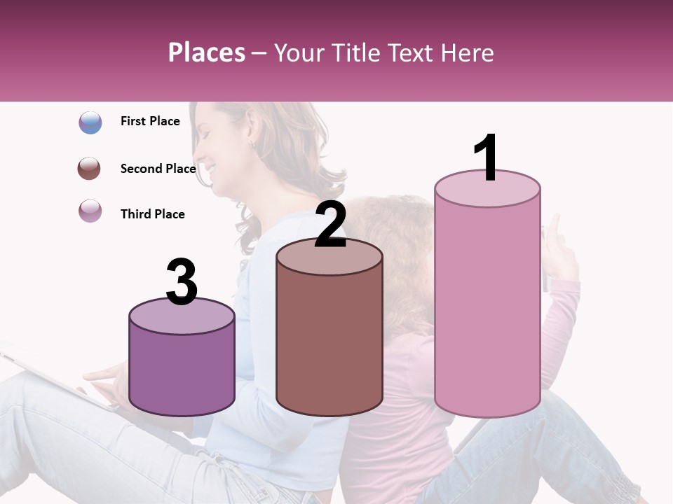 Mom With Daughter On The Internet PowerPoint Template