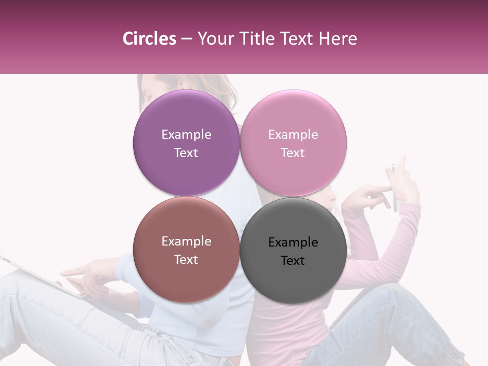 Mom With Daughter On The Internet PowerPoint Template