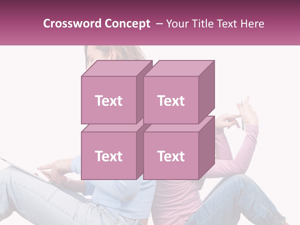 Mom With Daughter On The Internet PowerPoint Template