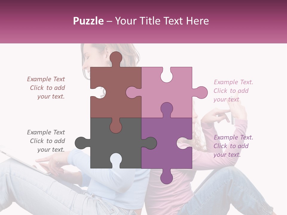 Mom With Daughter On The Internet PowerPoint Template