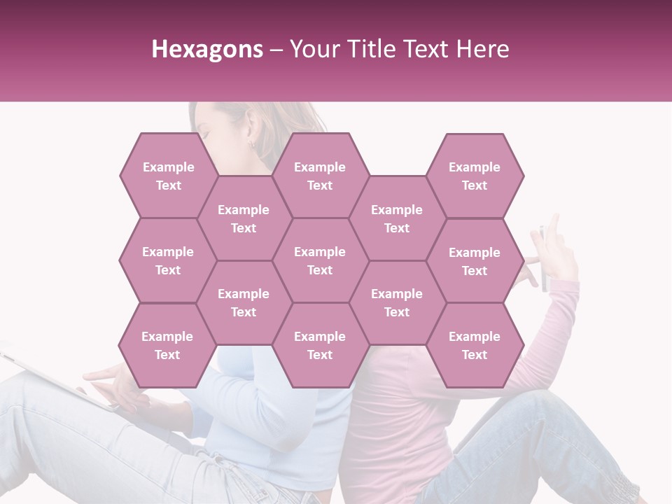 Mom With Daughter On The Internet PowerPoint Template