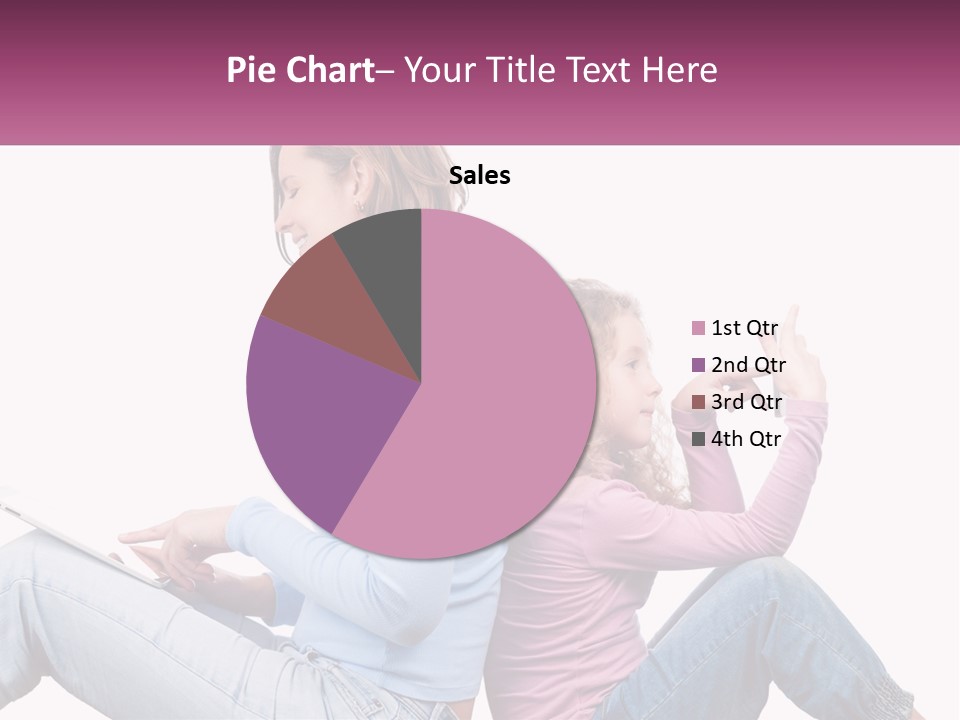 Mom With Daughter On The Internet PowerPoint Template