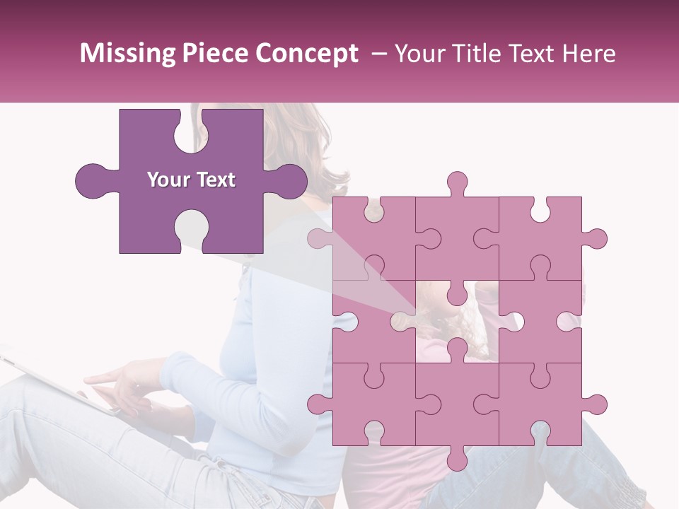 Mom With Daughter On The Internet PowerPoint Template