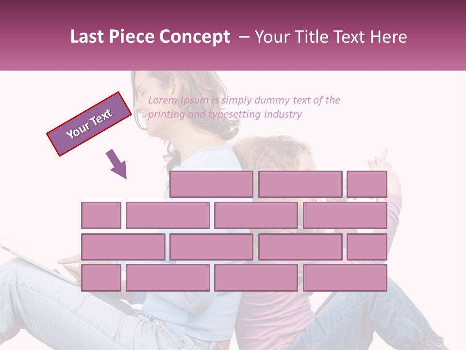 Mom With Daughter On The Internet PowerPoint Template