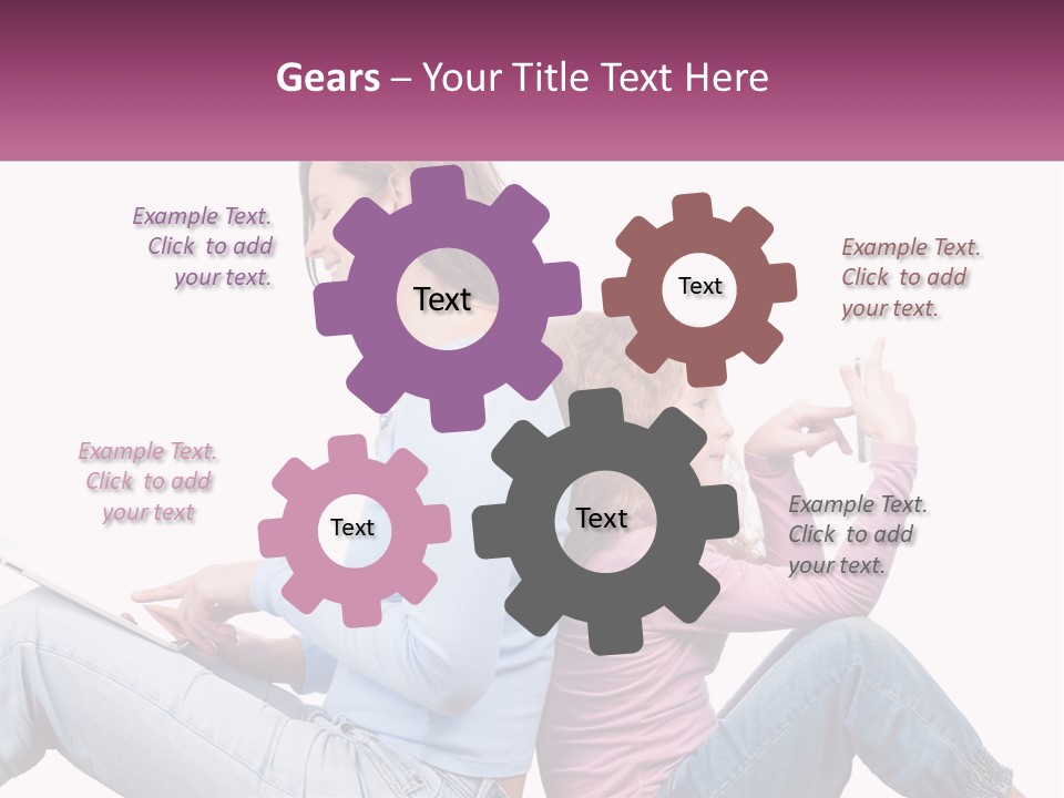 Mom With Daughter On The Internet PowerPoint Template