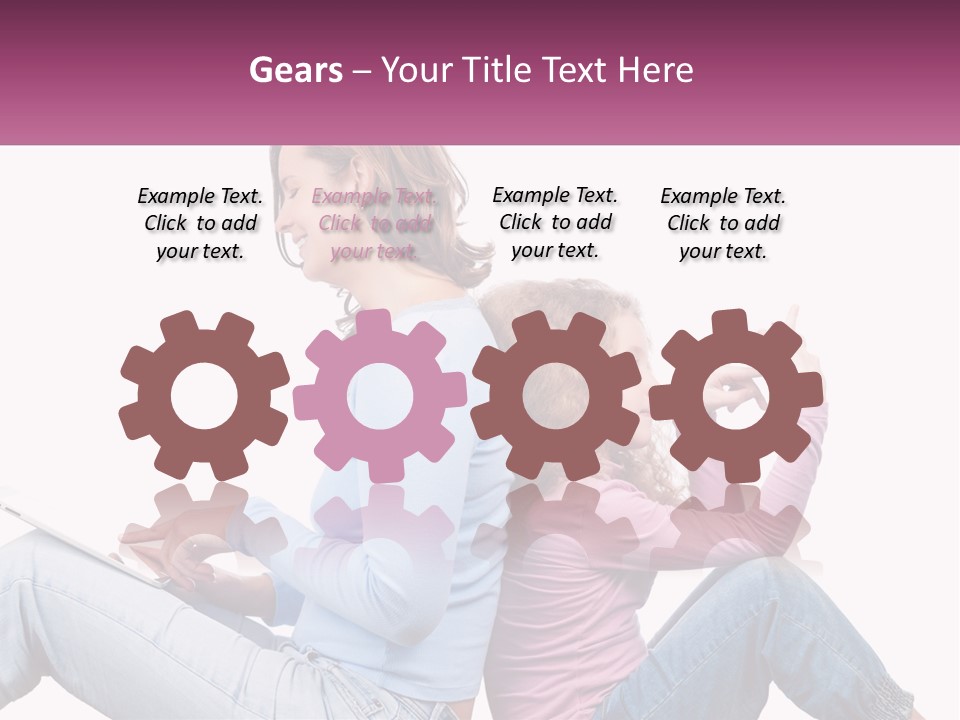 Mom With Daughter On The Internet PowerPoint Template