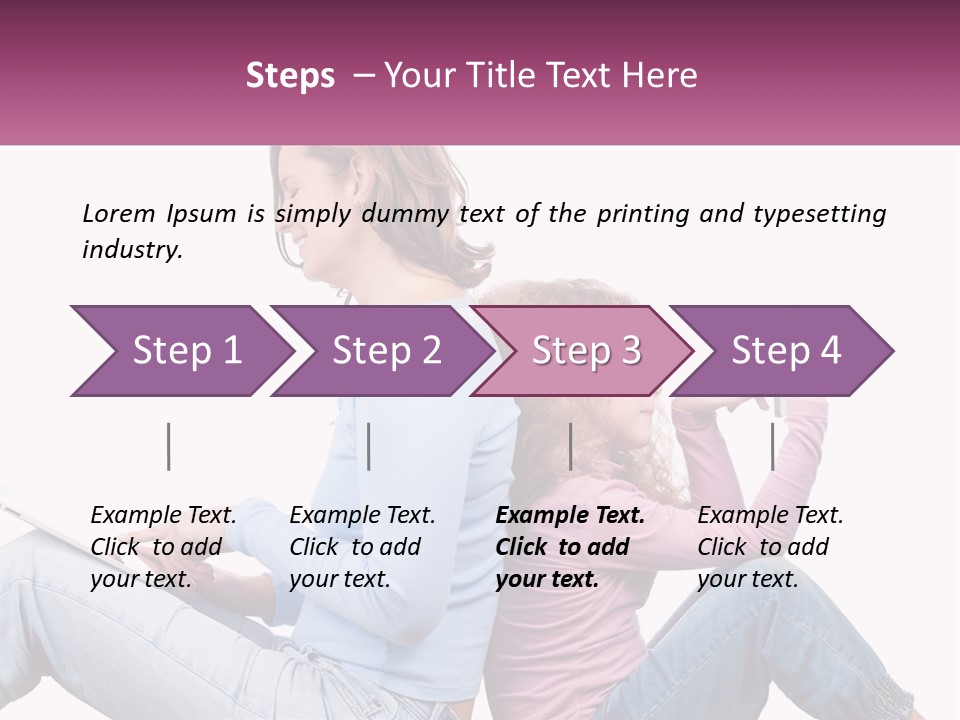 Mom With Daughter On The Internet PowerPoint Template