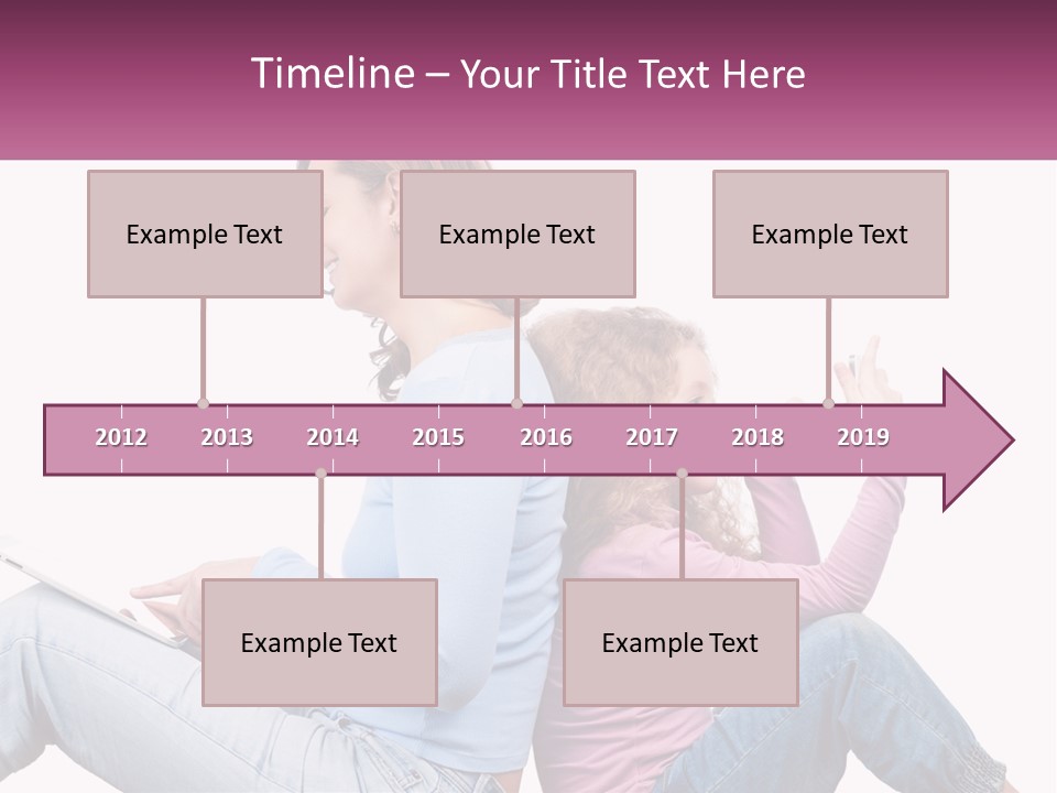 Mom With Daughter On The Internet PowerPoint Template