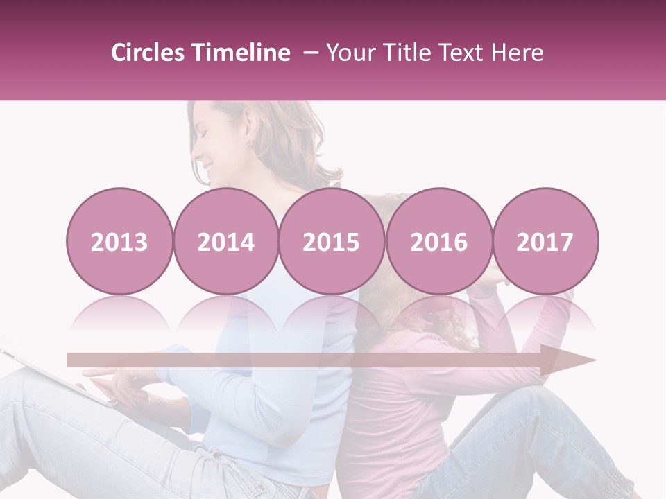 Mom With Daughter On The Internet PowerPoint Template