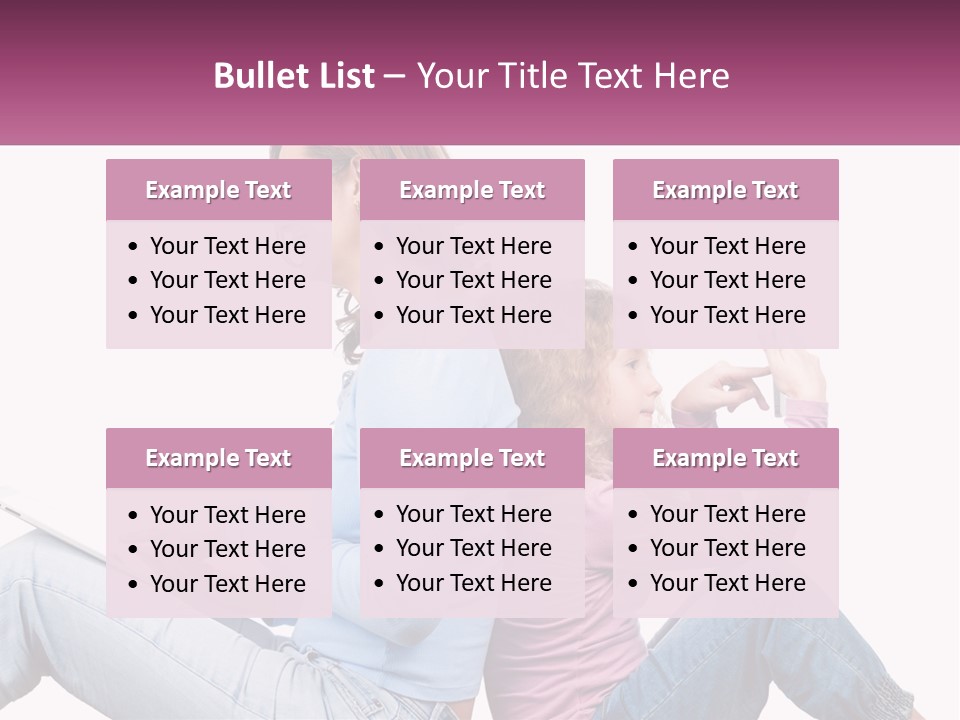 Mom With Daughter On The Internet PowerPoint Template