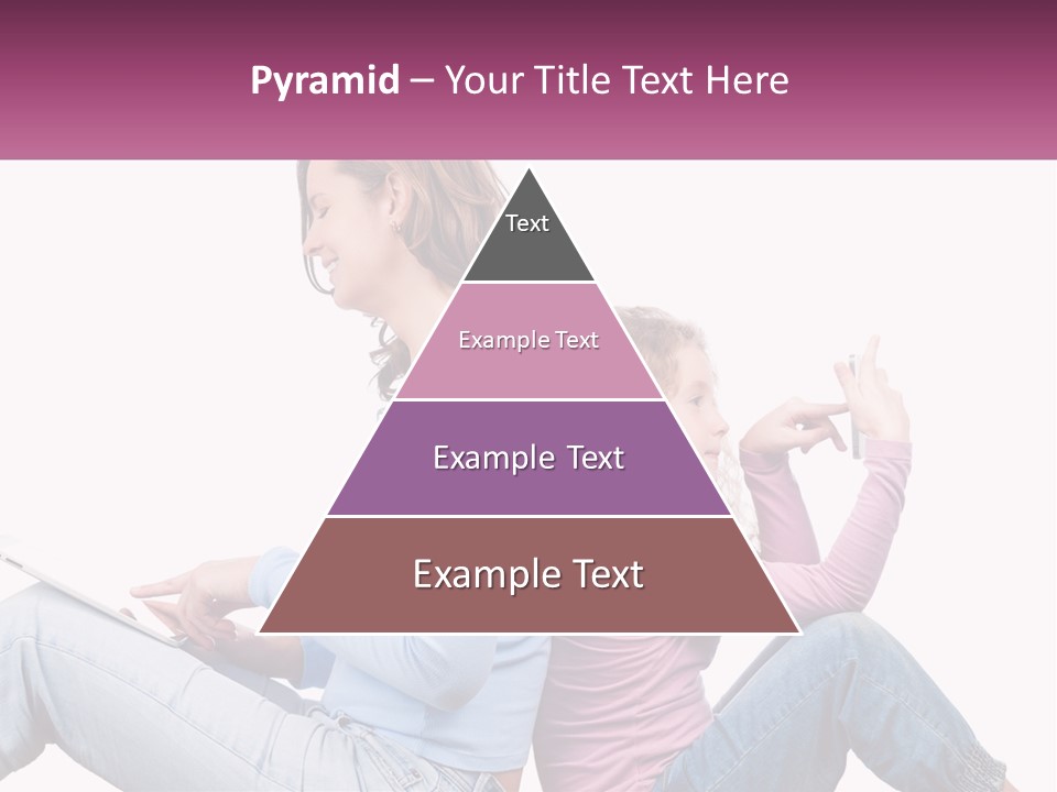 Mom With Daughter On The Internet PowerPoint Template