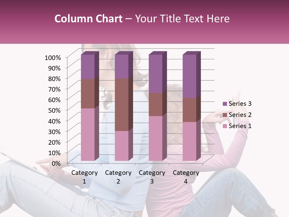 Mom With Daughter On The Internet PowerPoint Template