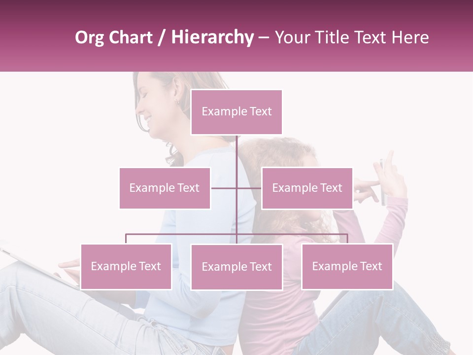 Mom With Daughter On The Internet PowerPoint Template