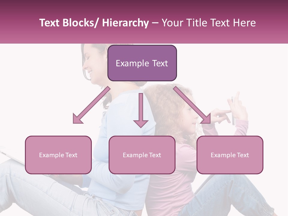 Mom With Daughter On The Internet PowerPoint Template