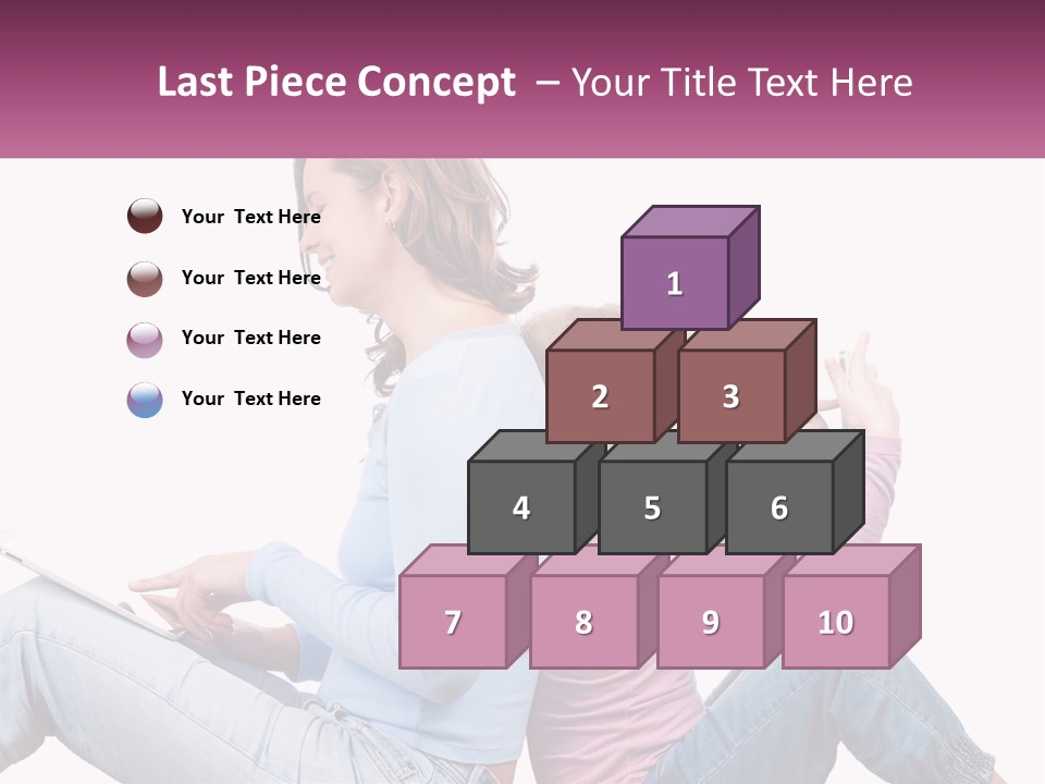 Mom With Daughter On The Internet PowerPoint Template