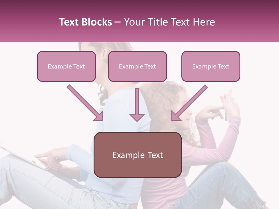 Mom With Daughter On The Internet PowerPoint Template