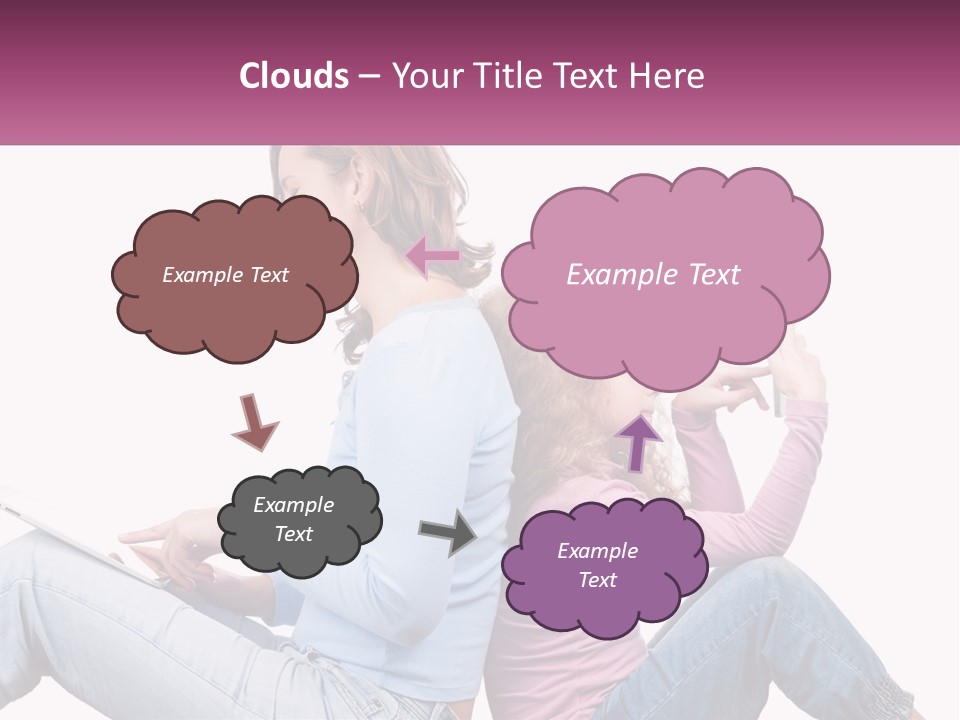 Mom With Daughter On The Internet PowerPoint Template