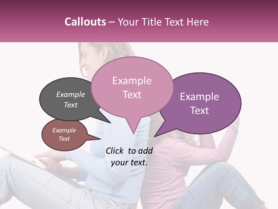 Mom With Daughter On The Internet PowerPoint Template