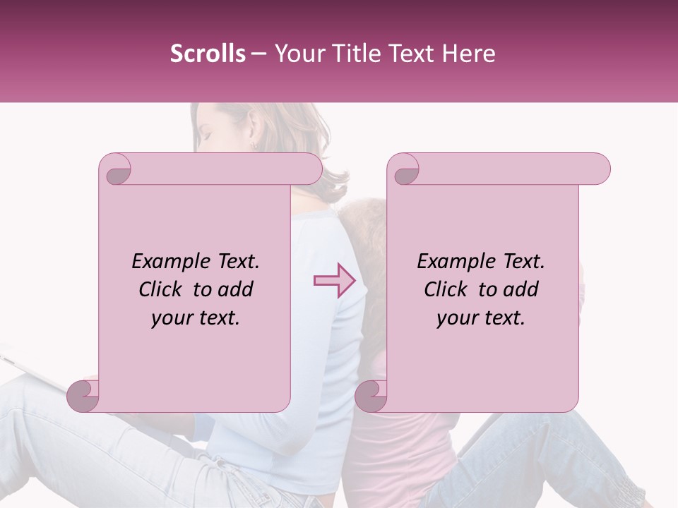 Mom With Daughter On The Internet PowerPoint Template