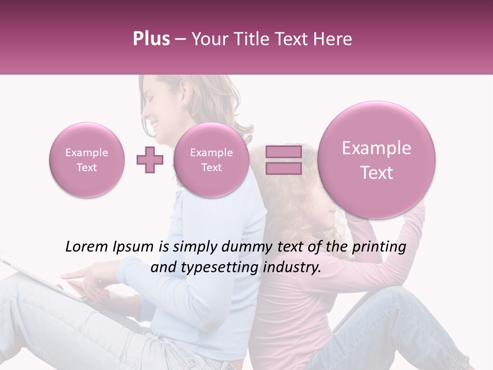 Mom With Daughter On The Internet PowerPoint Template