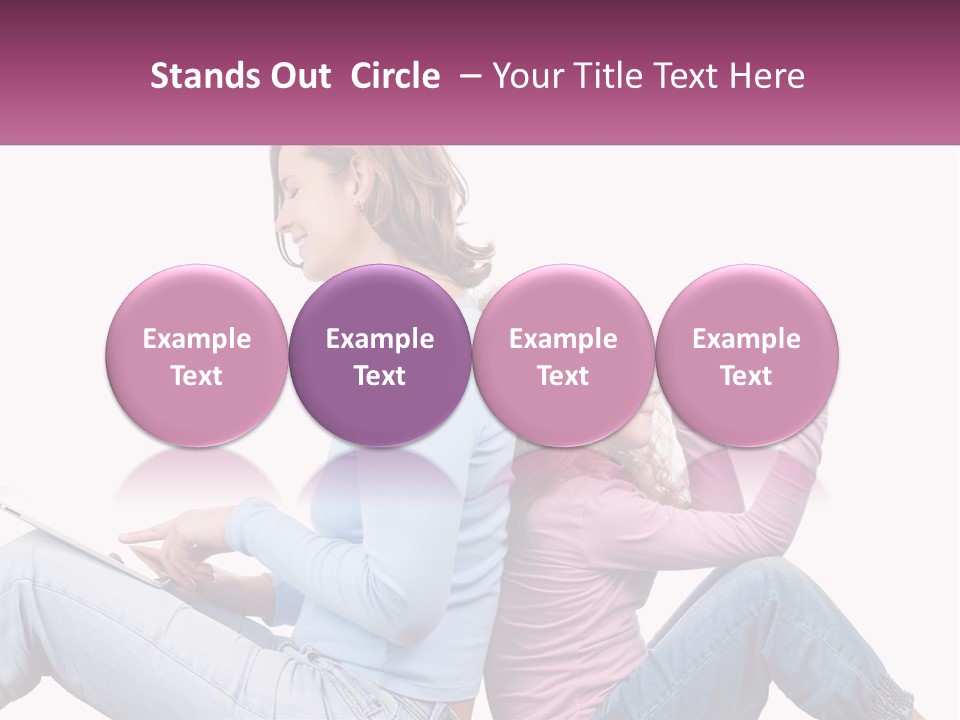 Mom With Daughter On The Internet PowerPoint Template