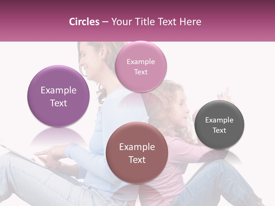 Mom With Daughter On The Internet PowerPoint Template