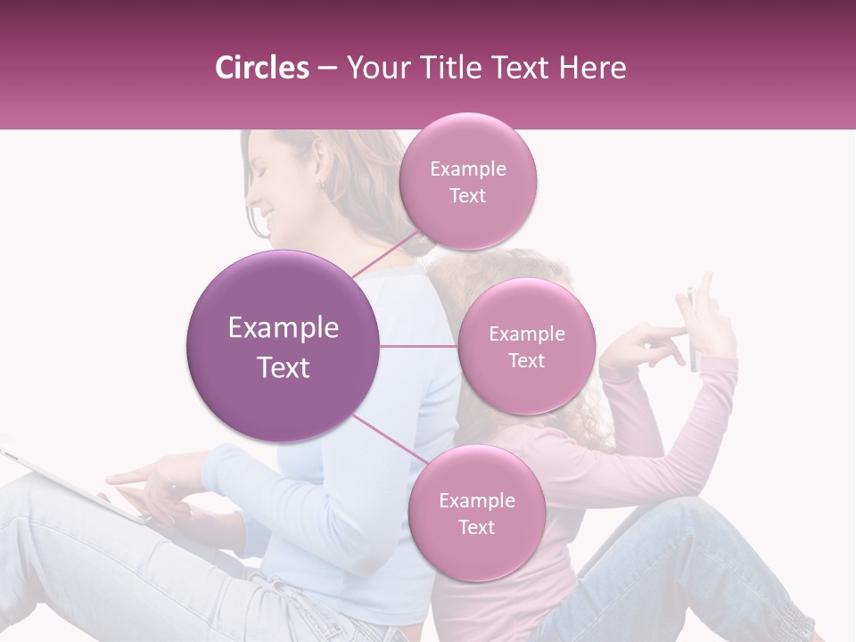 Mom With Daughter On The Internet PowerPoint Template