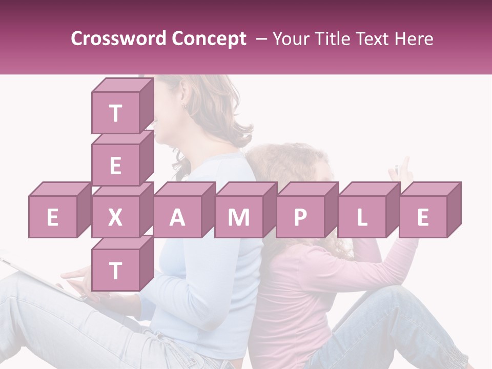 Mom With Daughter On The Internet PowerPoint Template