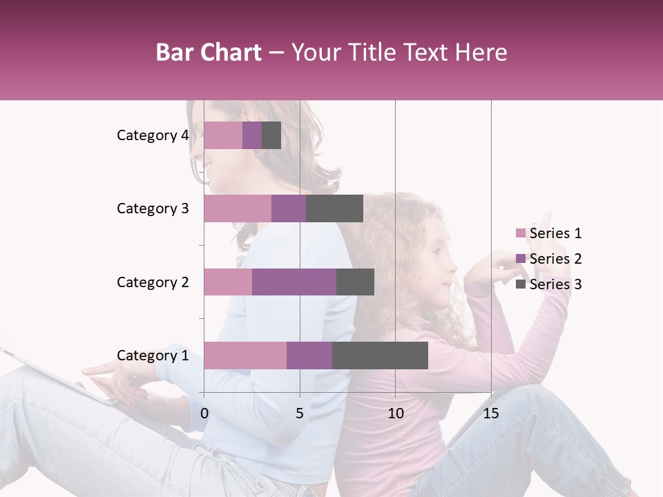 Mom With Daughter On The Internet PowerPoint Template