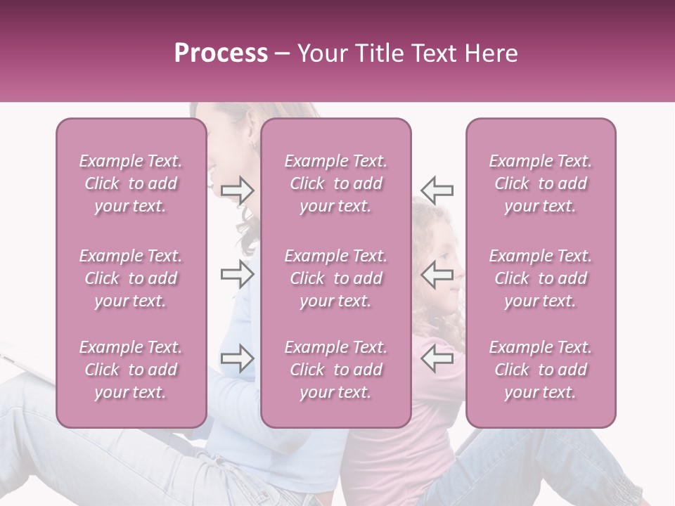 Mom With Daughter On The Internet PowerPoint Template