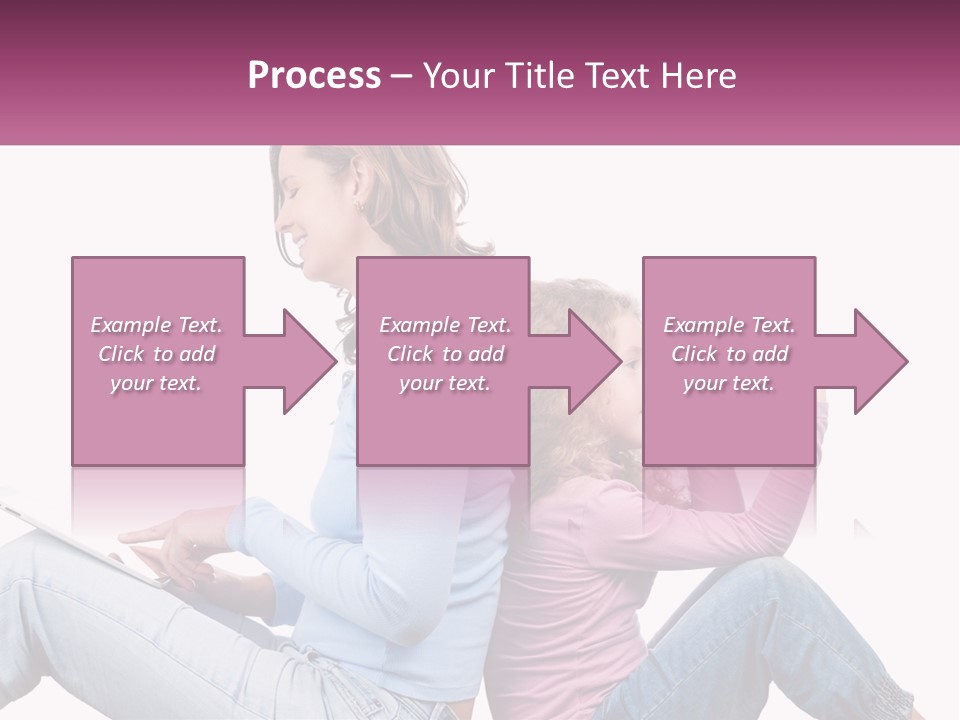 Mom With Daughter On The Internet PowerPoint Template