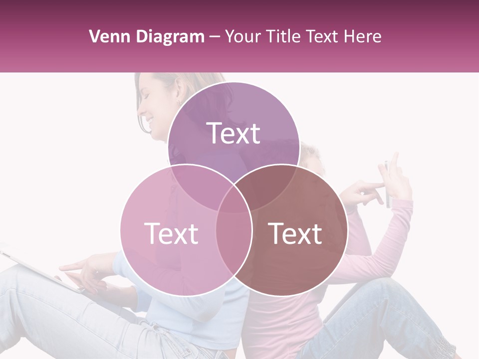 Mom With Daughter On The Internet PowerPoint Template