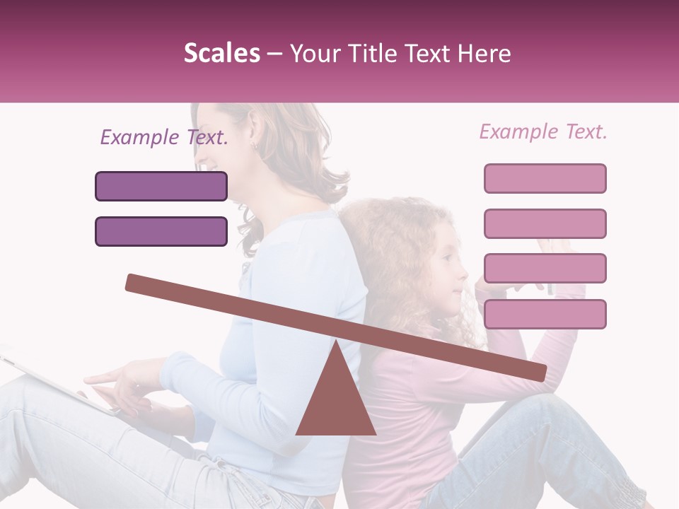 Mom With Daughter On The Internet PowerPoint Template