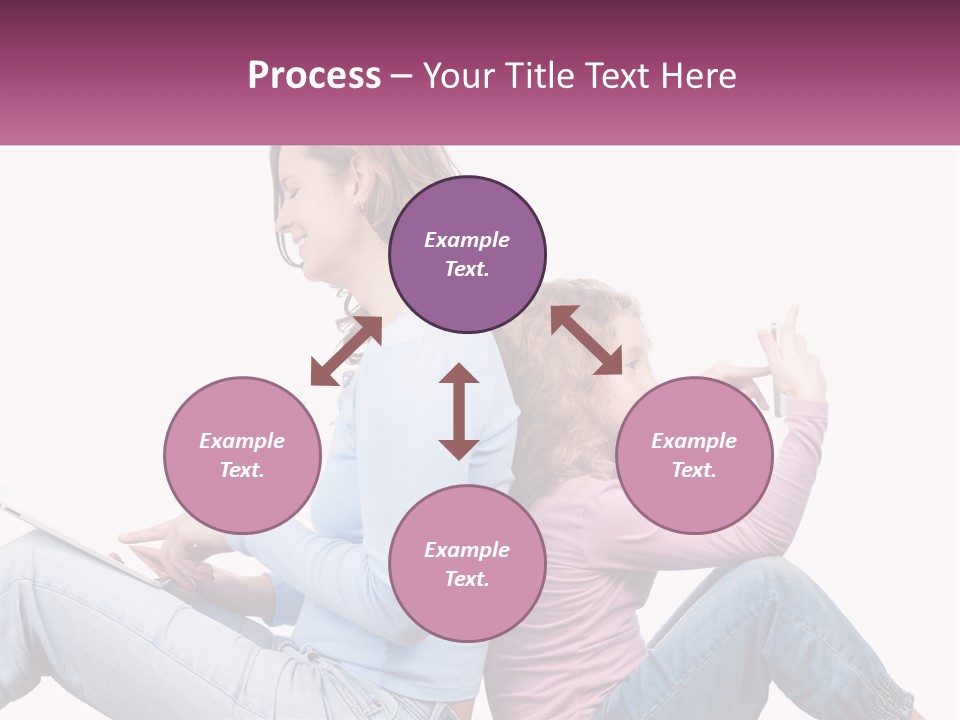 Mom With Daughter On The Internet PowerPoint Template