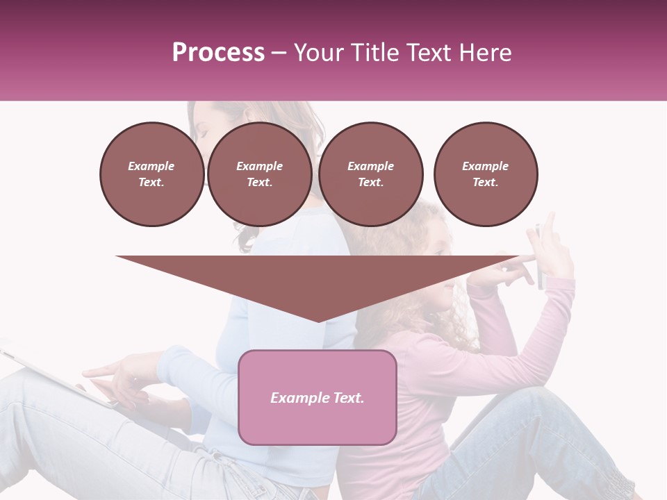 Mom With Daughter On The Internet PowerPoint Template