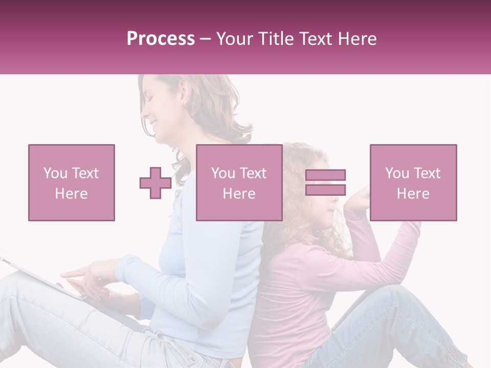 Mom With Daughter On The Internet PowerPoint Template