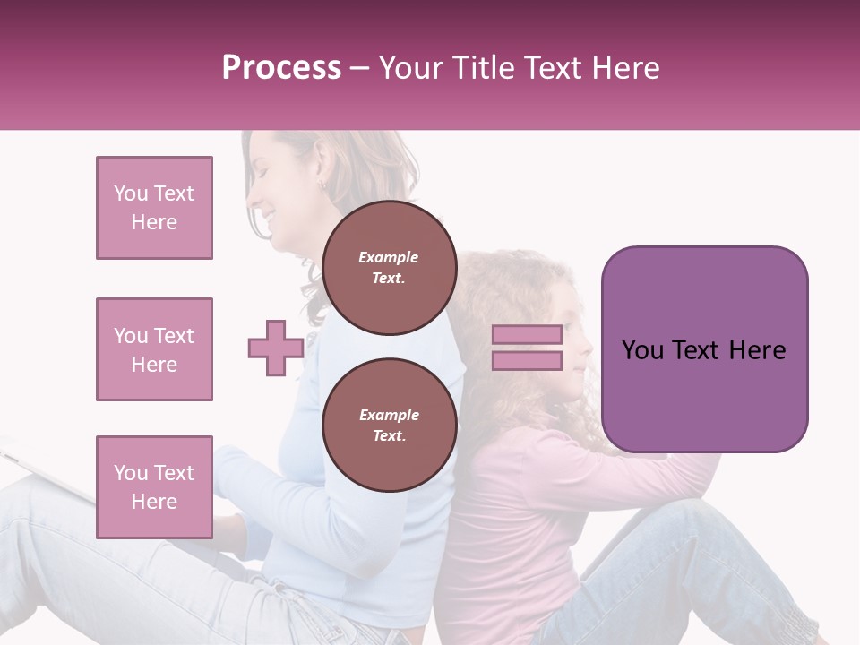 Mom With Daughter On The Internet PowerPoint Template