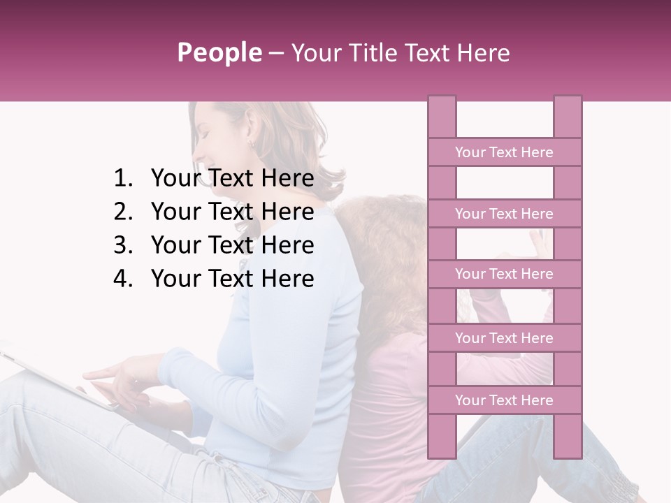 Mom With Daughter On The Internet PowerPoint Template