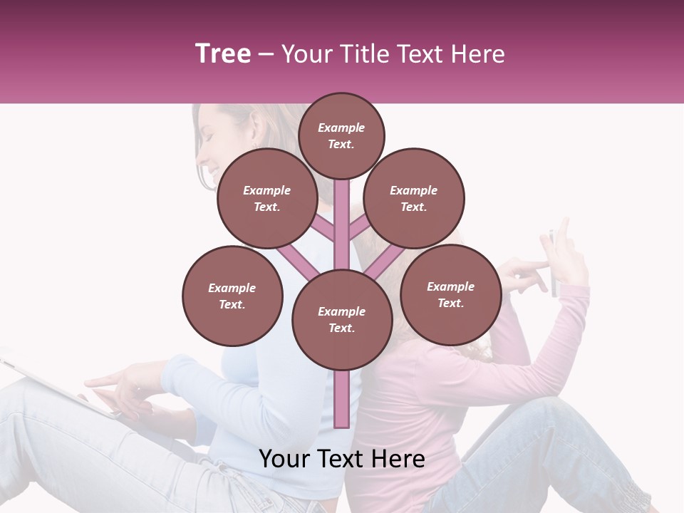 Mom With Daughter On The Internet PowerPoint Template