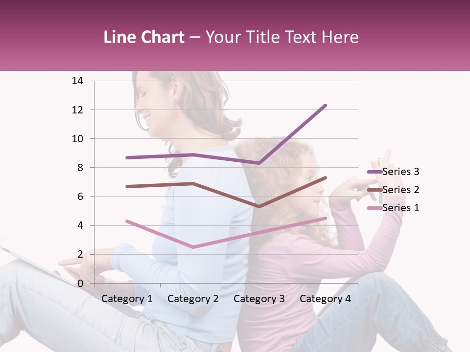 Mom With Daughter On The Internet PowerPoint Template