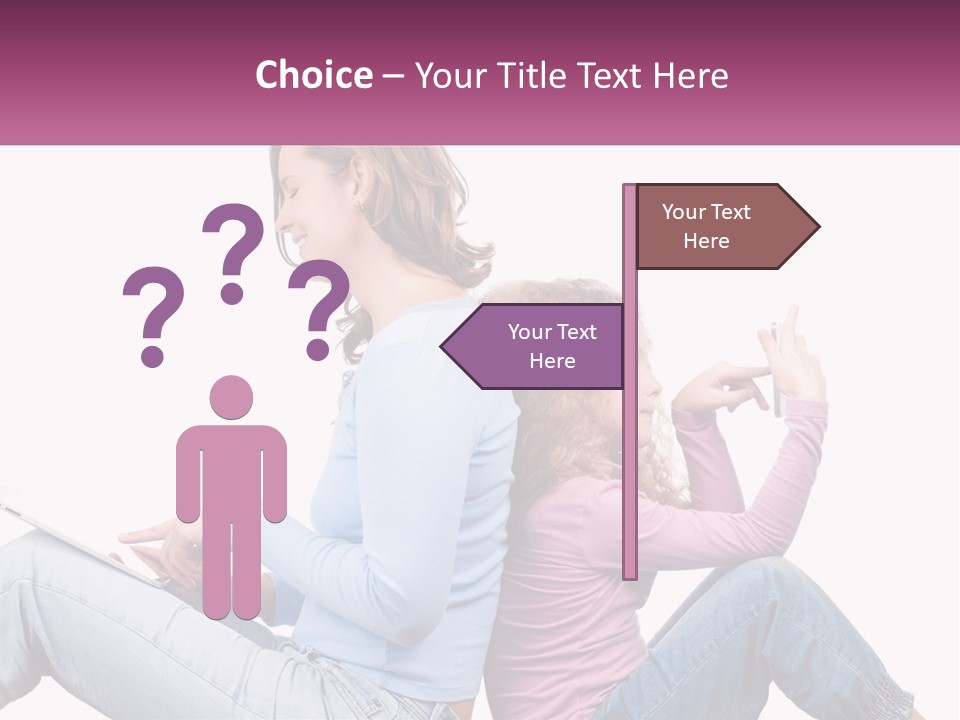 Mom With Daughter On The Internet PowerPoint Template