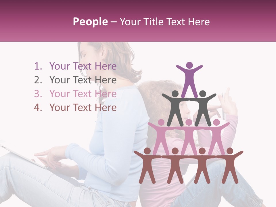 Mom With Daughter On The Internet PowerPoint Template