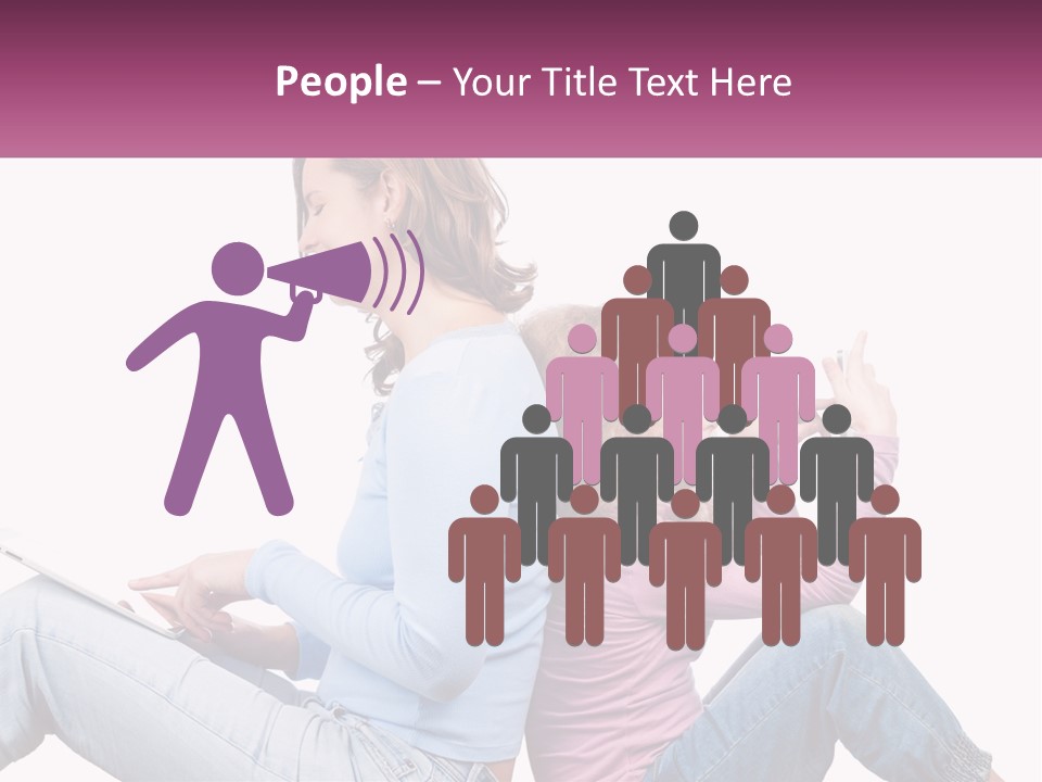 Mom With Daughter On The Internet PowerPoint Template