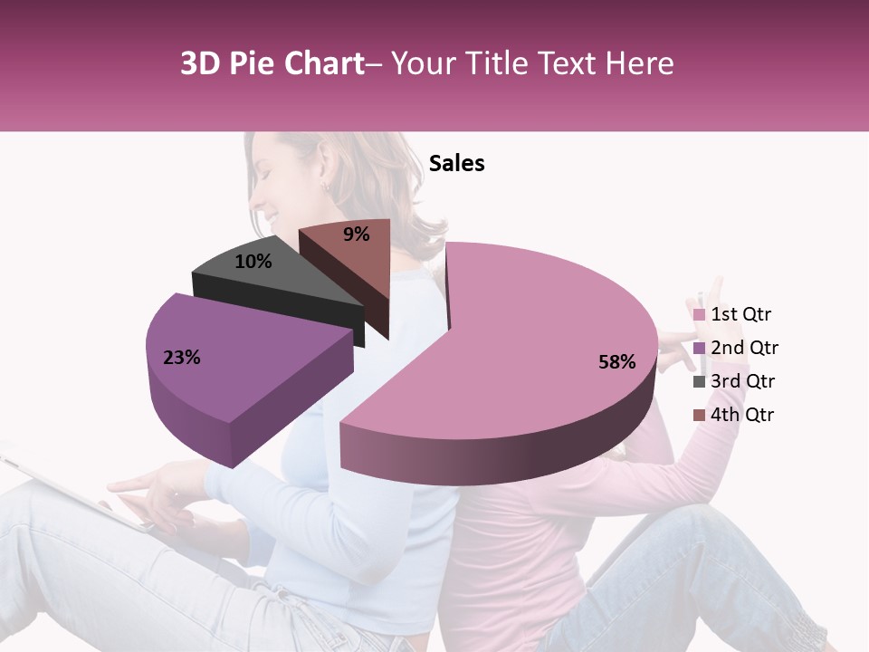 Mom With Daughter On The Internet PowerPoint Template