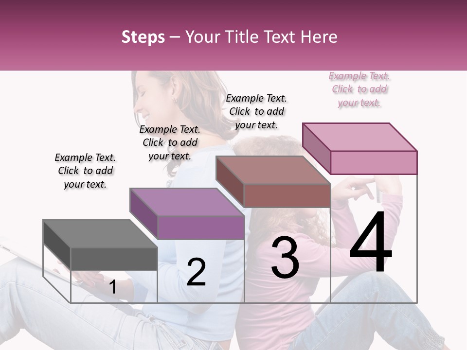 Mom With Daughter On The Internet PowerPoint Template