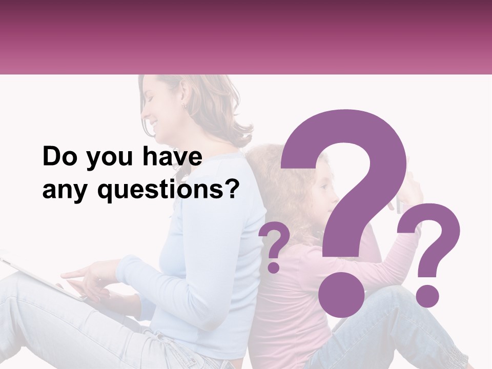 Mom With Daughter On The Internet PowerPoint Template