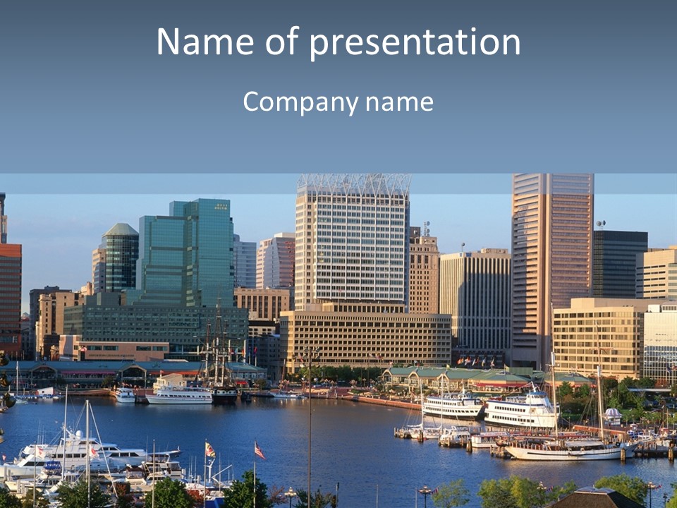 City By The Sea PowerPoint Template