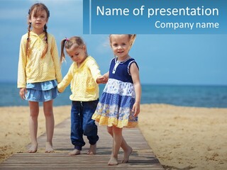 Children On The Pier PowerPoint Template