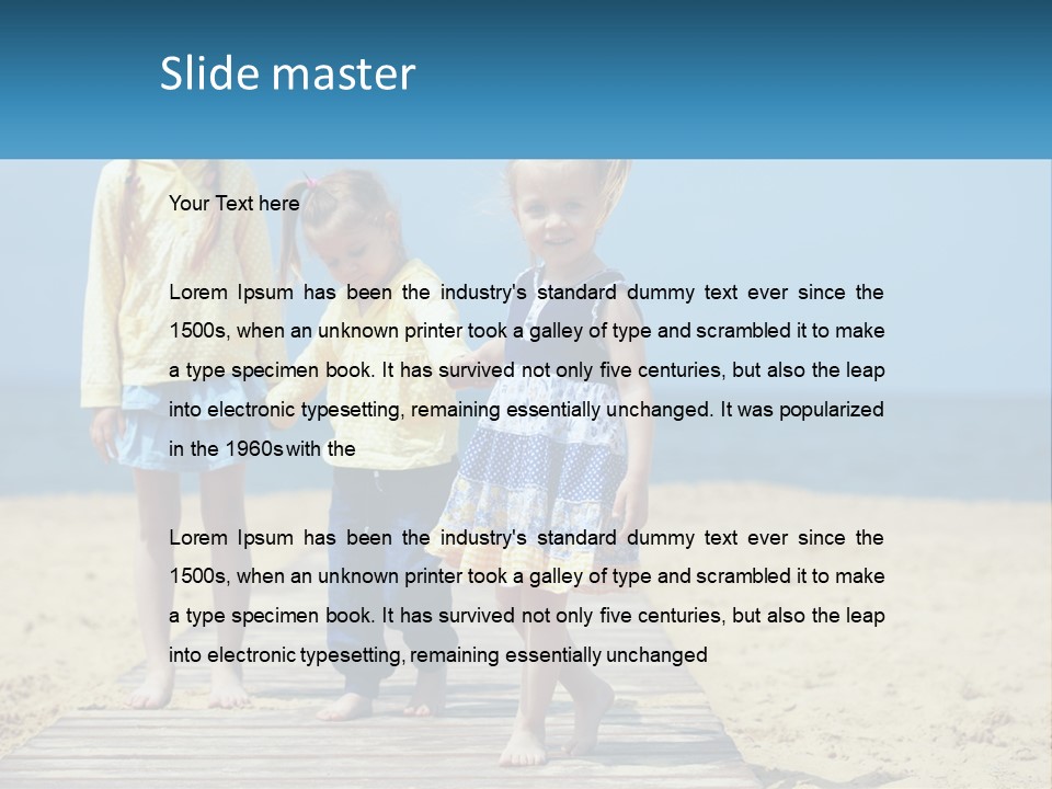 Children On The Pier PowerPoint Template