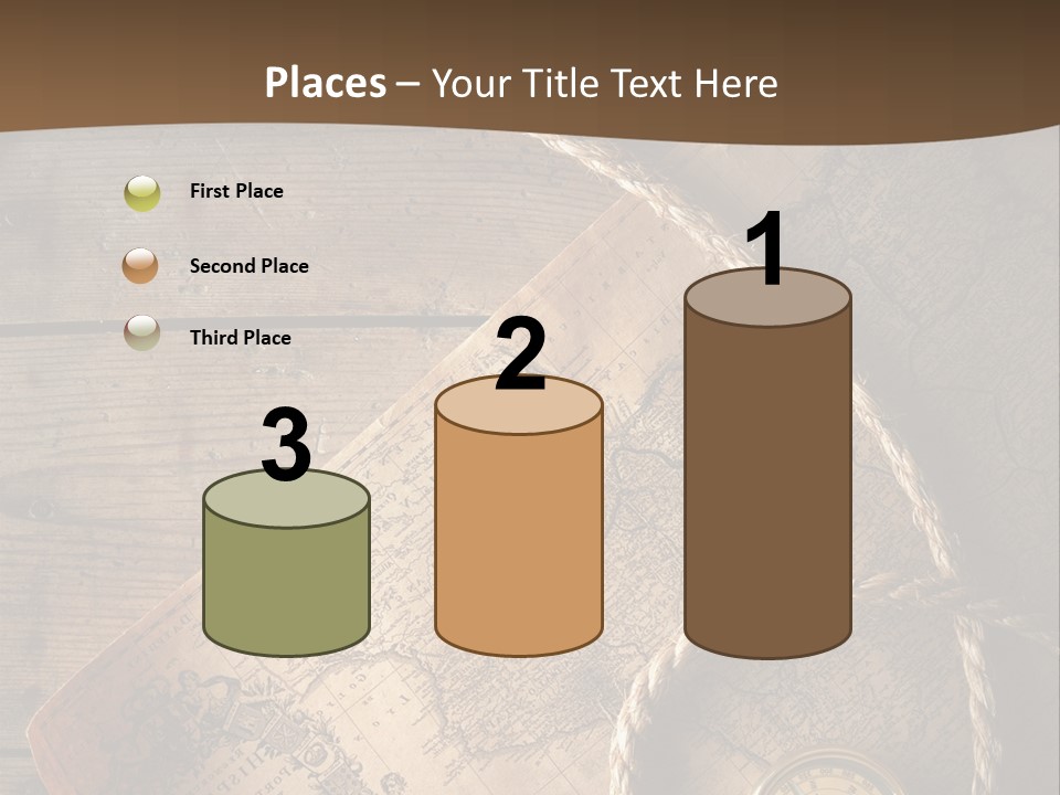 Compass And World Map PowerPoint Template
